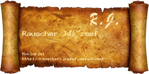 Rauscher József névjegykártya